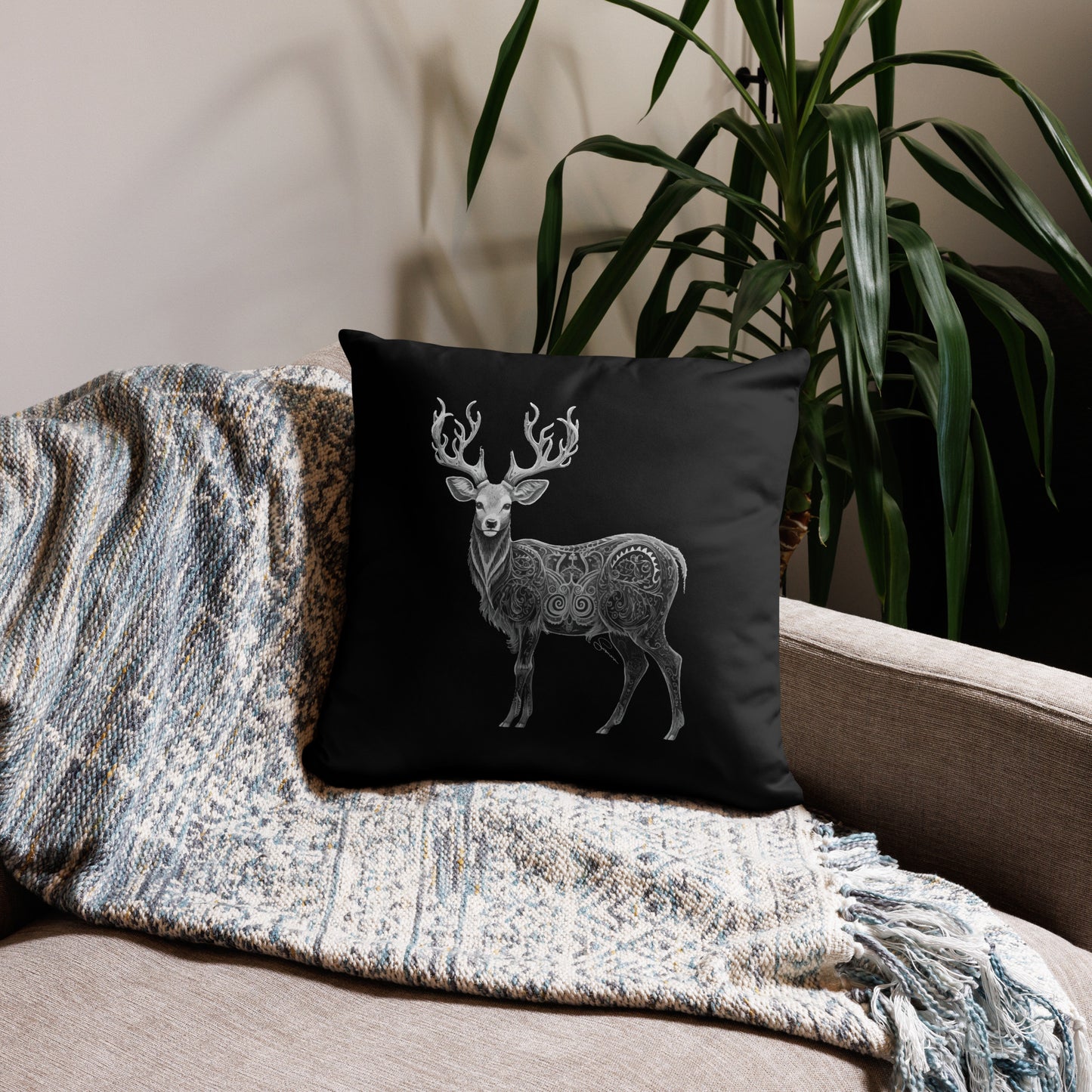 Animal Totem Decorative Pillow - Deer