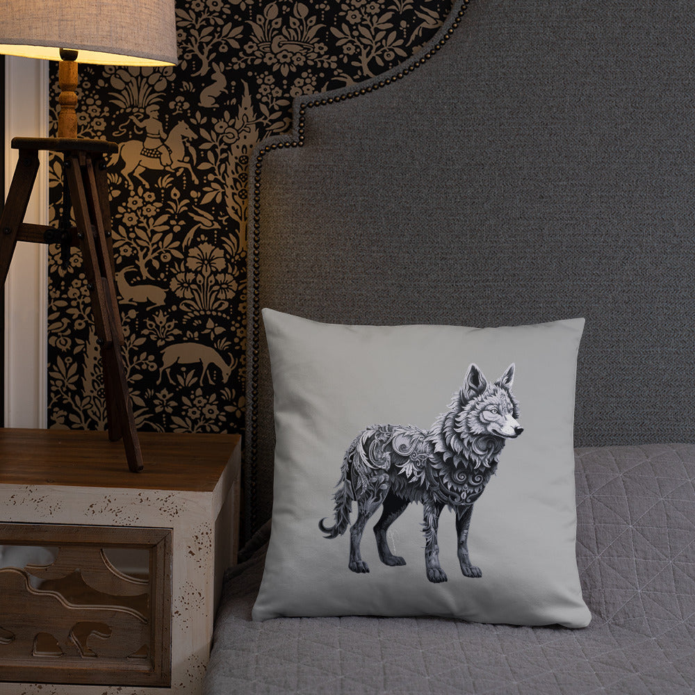 Animal Totem Decorative Pillow - Wolf