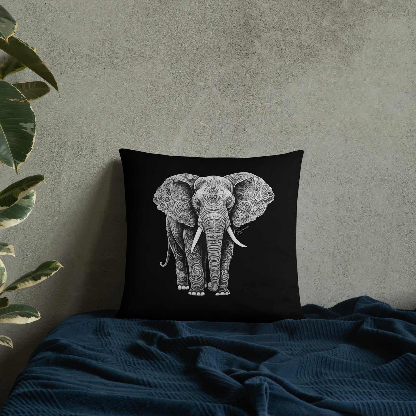 Animal Totem Decorative Pillow - Elephant