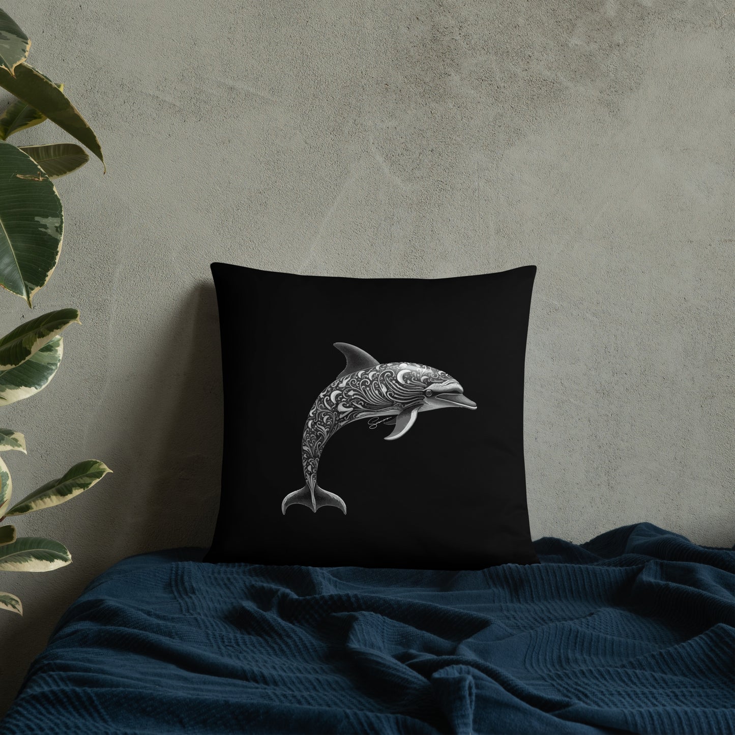 Animal Totem Decorative Pillow - Dolphin