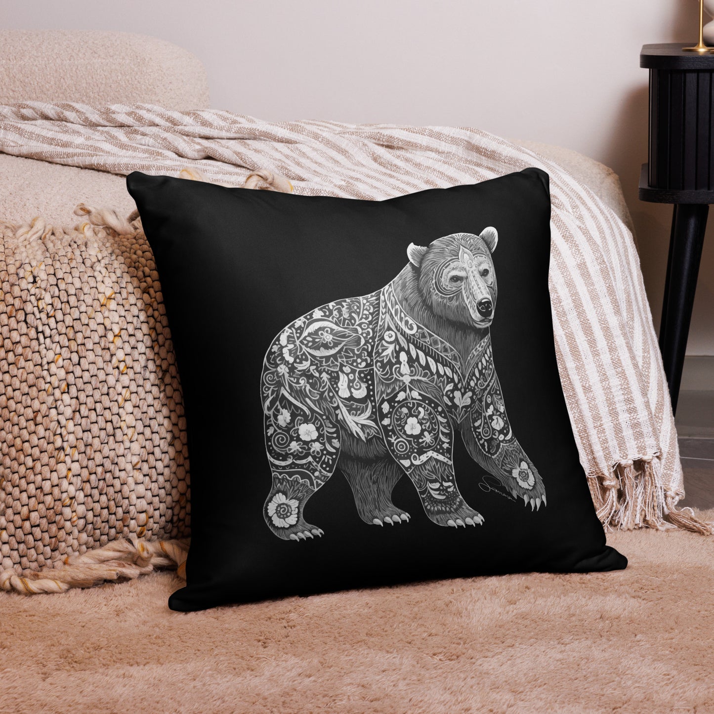 Animal Totem Decorative Pillow - Bear