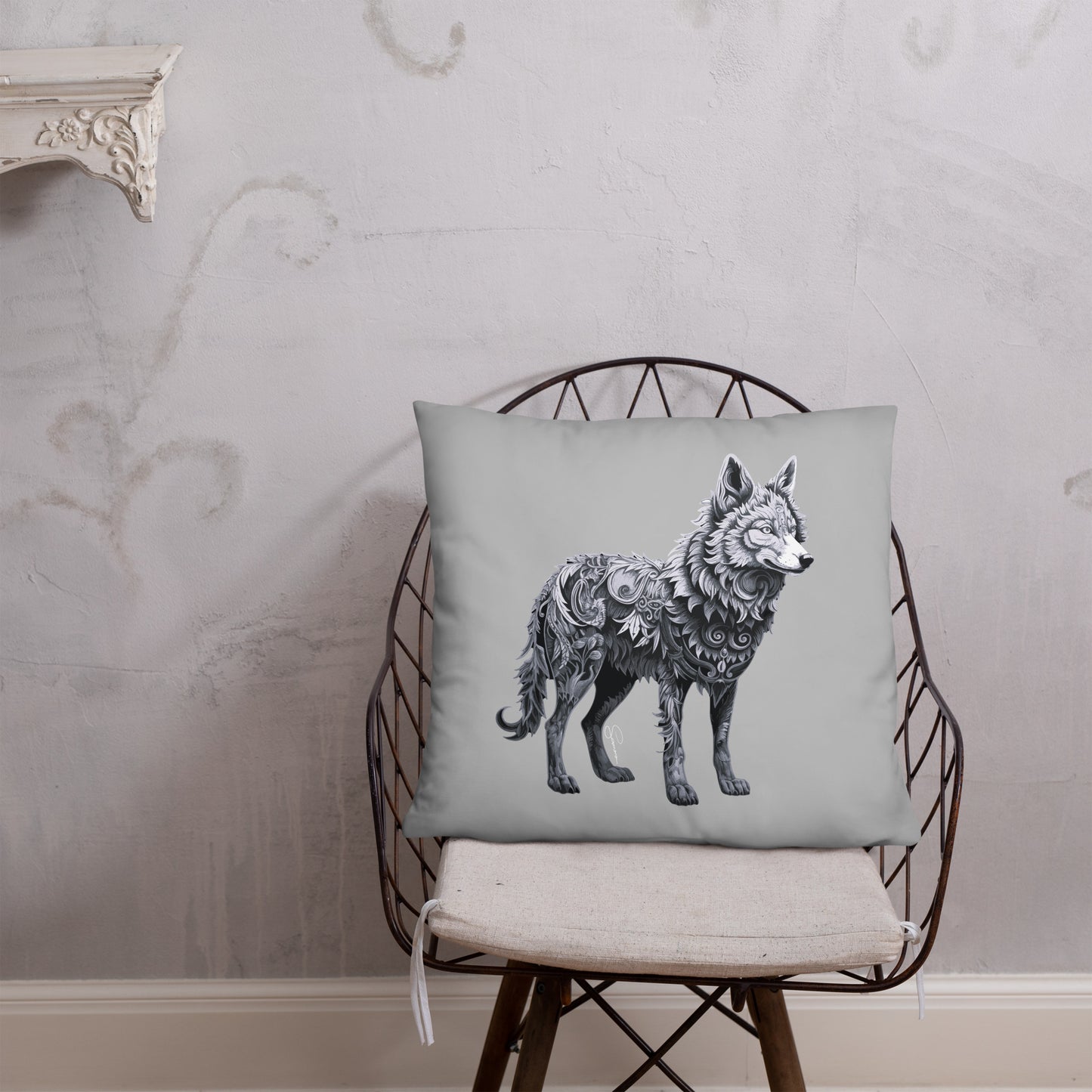 Animal Totem Decorative Pillow - Wolf