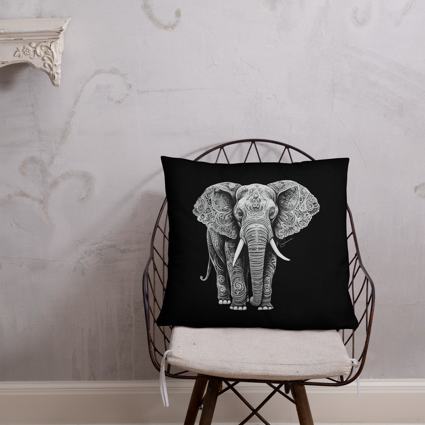 Animal Totem Decorative Pillow - Elephant