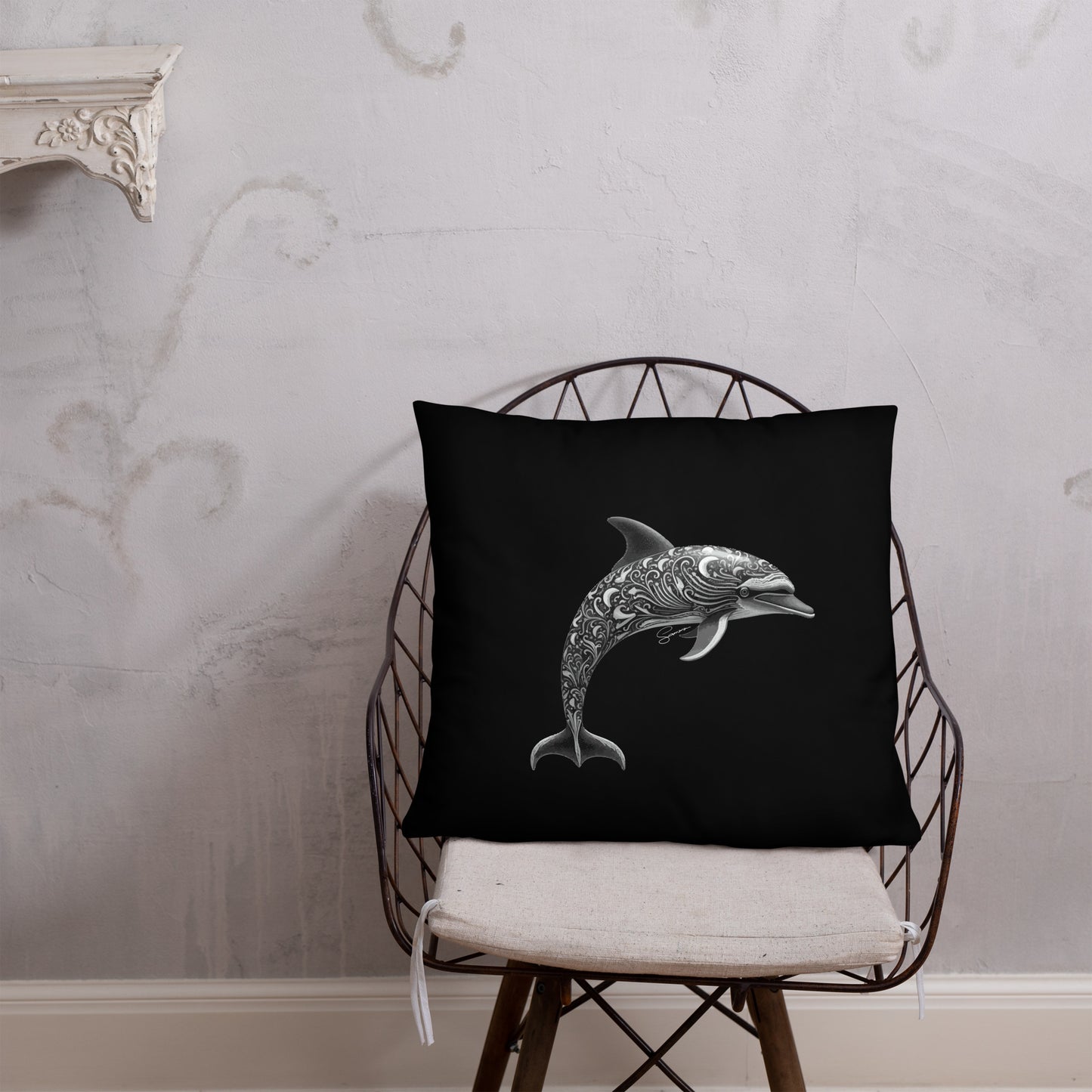 Animal Totem Decorative Pillow - Dolphin