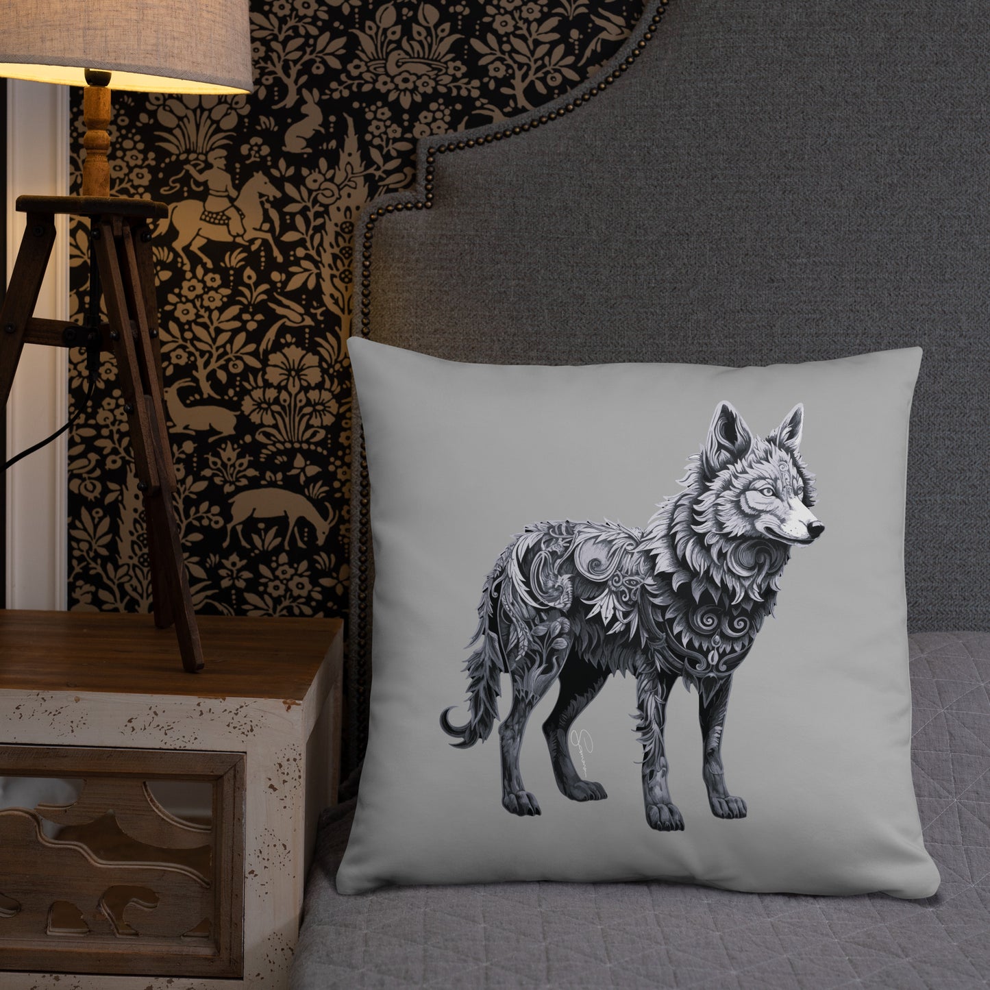 Animal Totem Decorative Pillow - Wolf