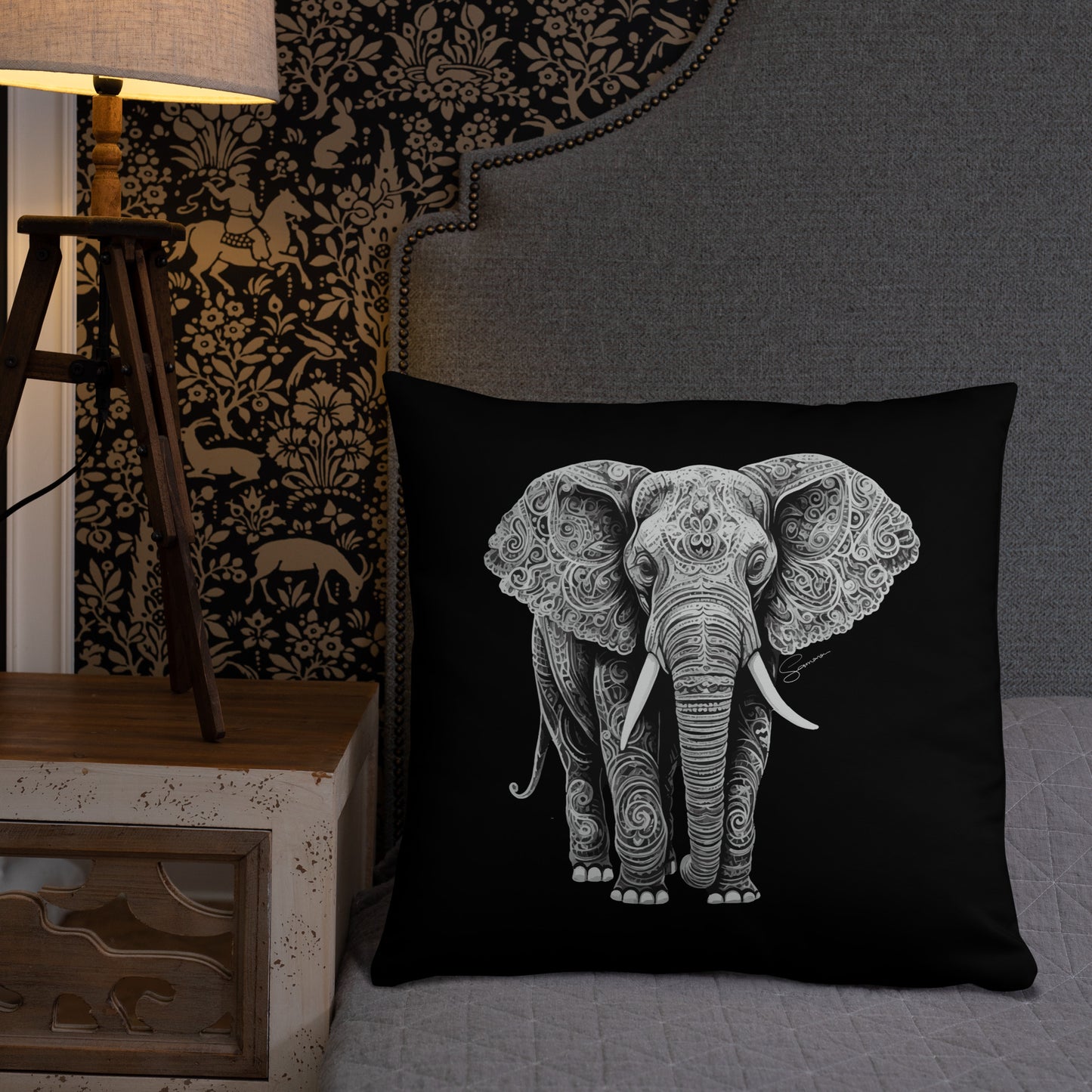 Animal Totem Decorative Pillow - Elephant