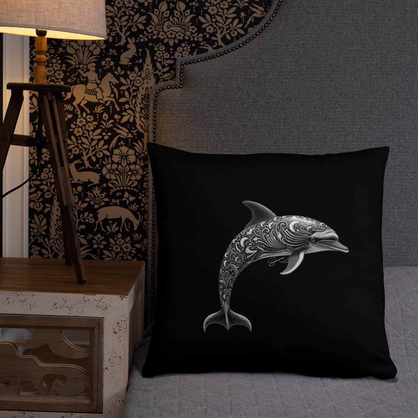 Animal Totem Decorative Pillow - Dolphin