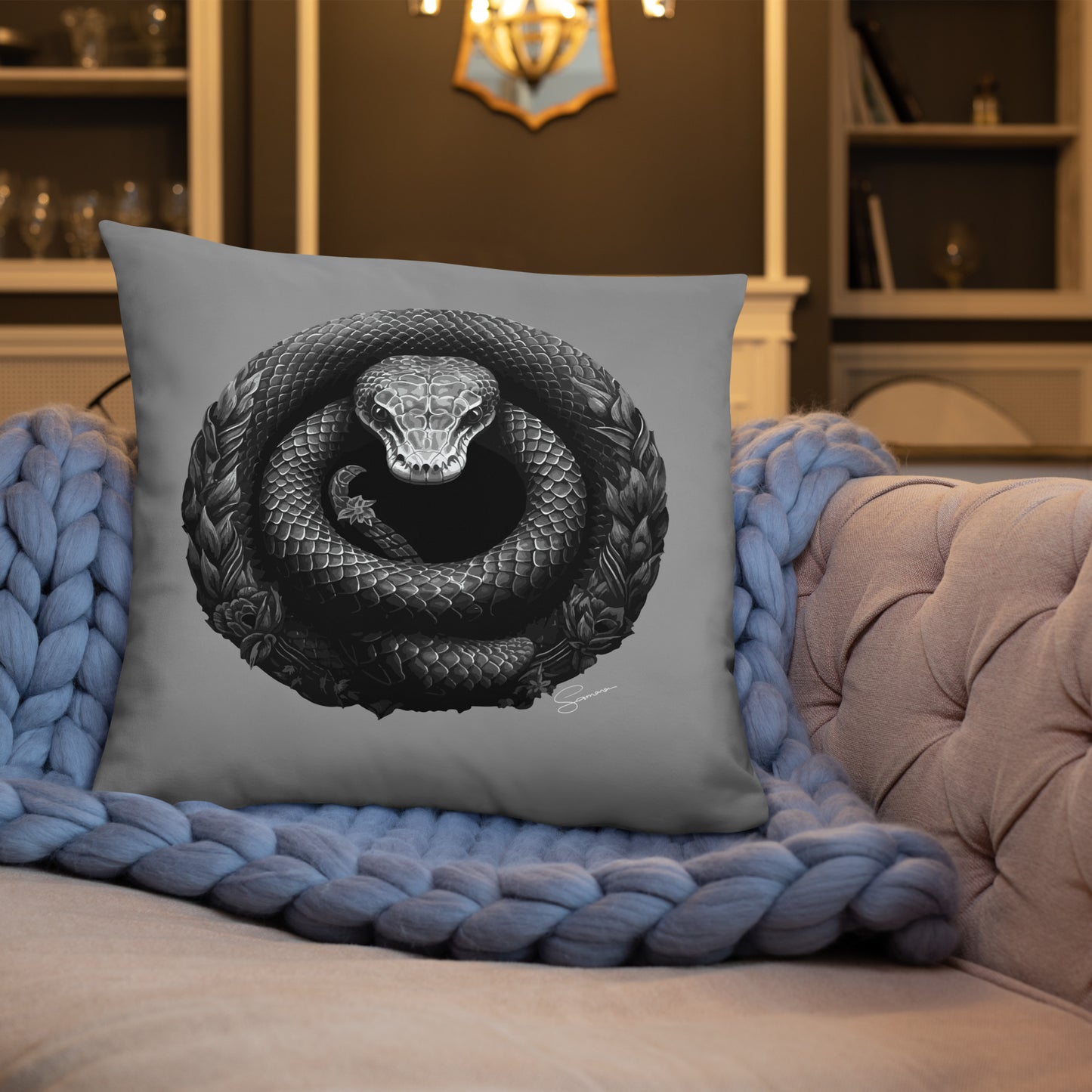 Animal Totem Decorative Pillow - Snake