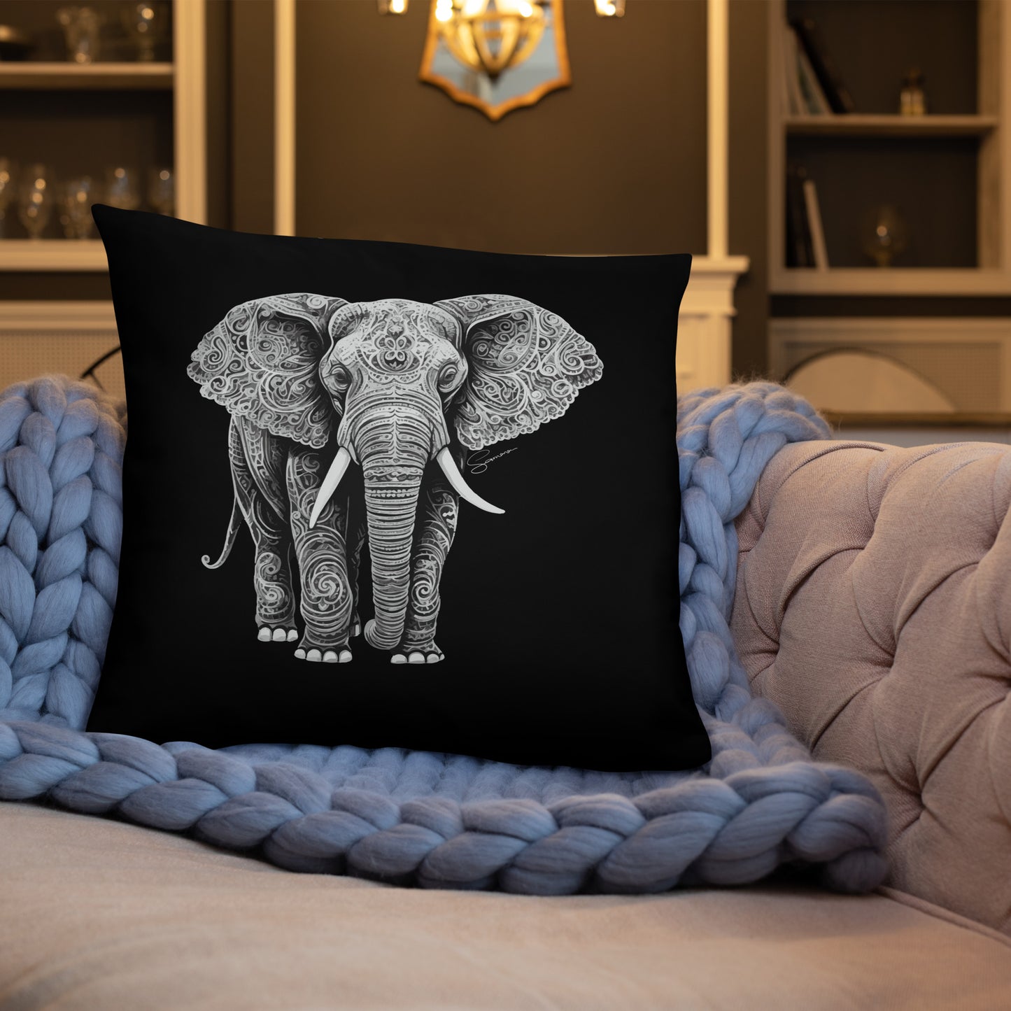 Animal Totem Decorative Pillow - Elephant