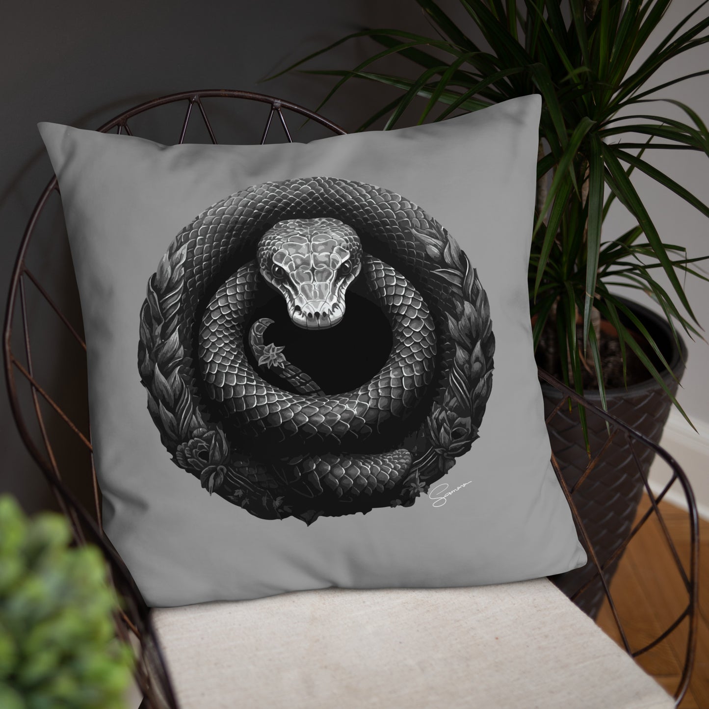 Animal Totem Decorative Pillow - Snake