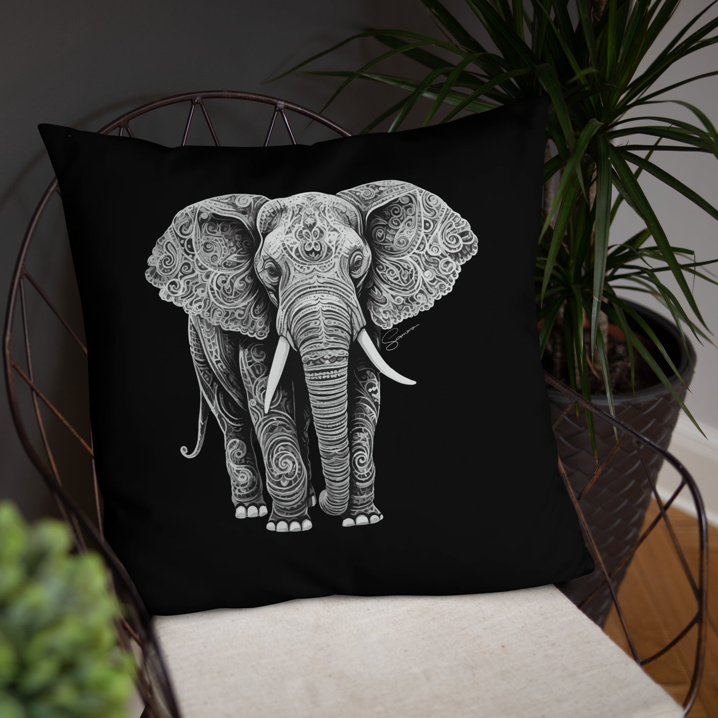 Animal Totem Decorative Pillow - Elephant