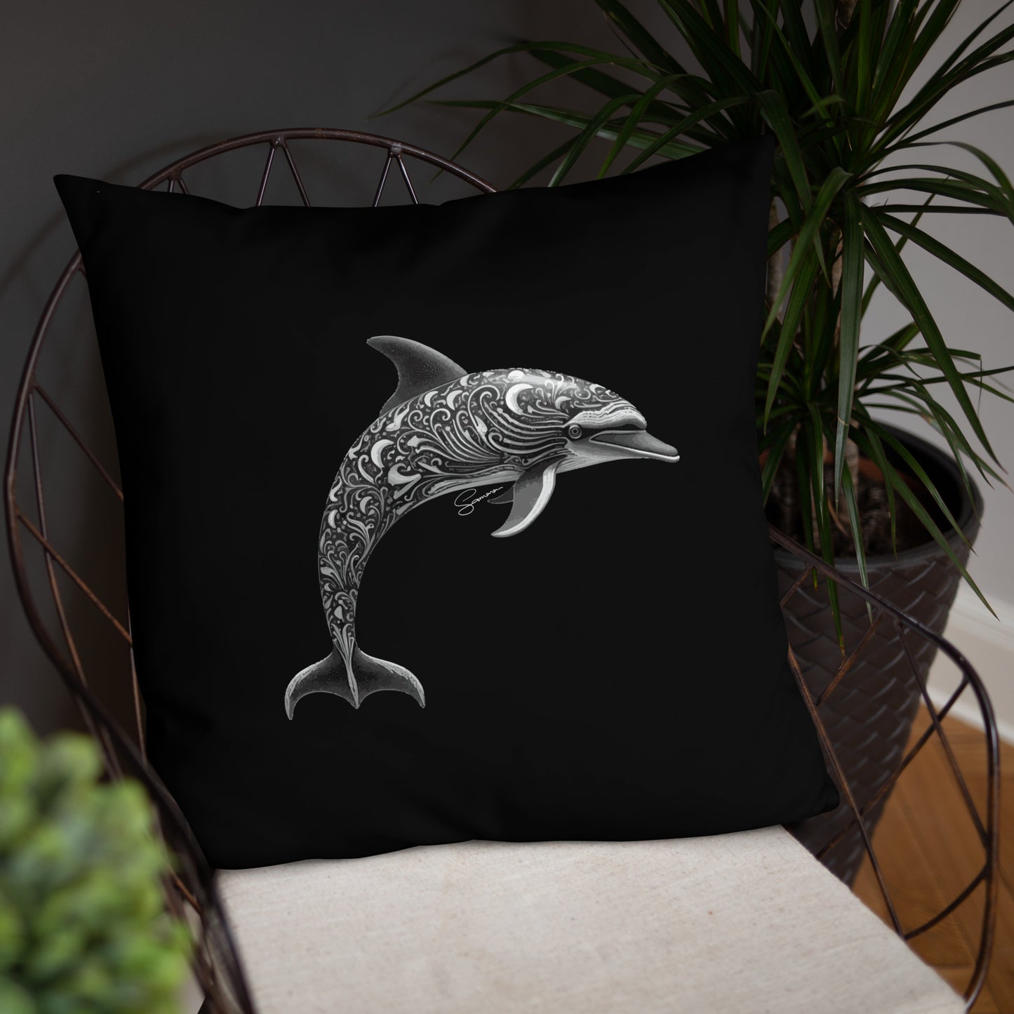 Animal Totem Decorative Pillow - Dolphin