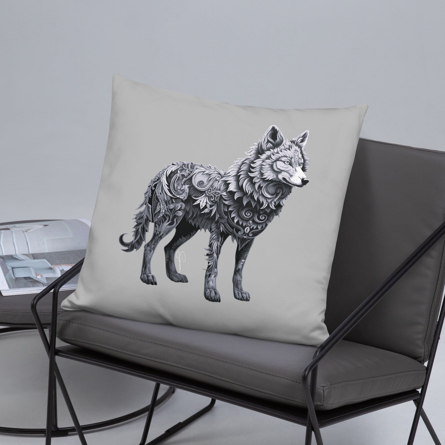 Animal Totem Decorative Pillow - Wolf