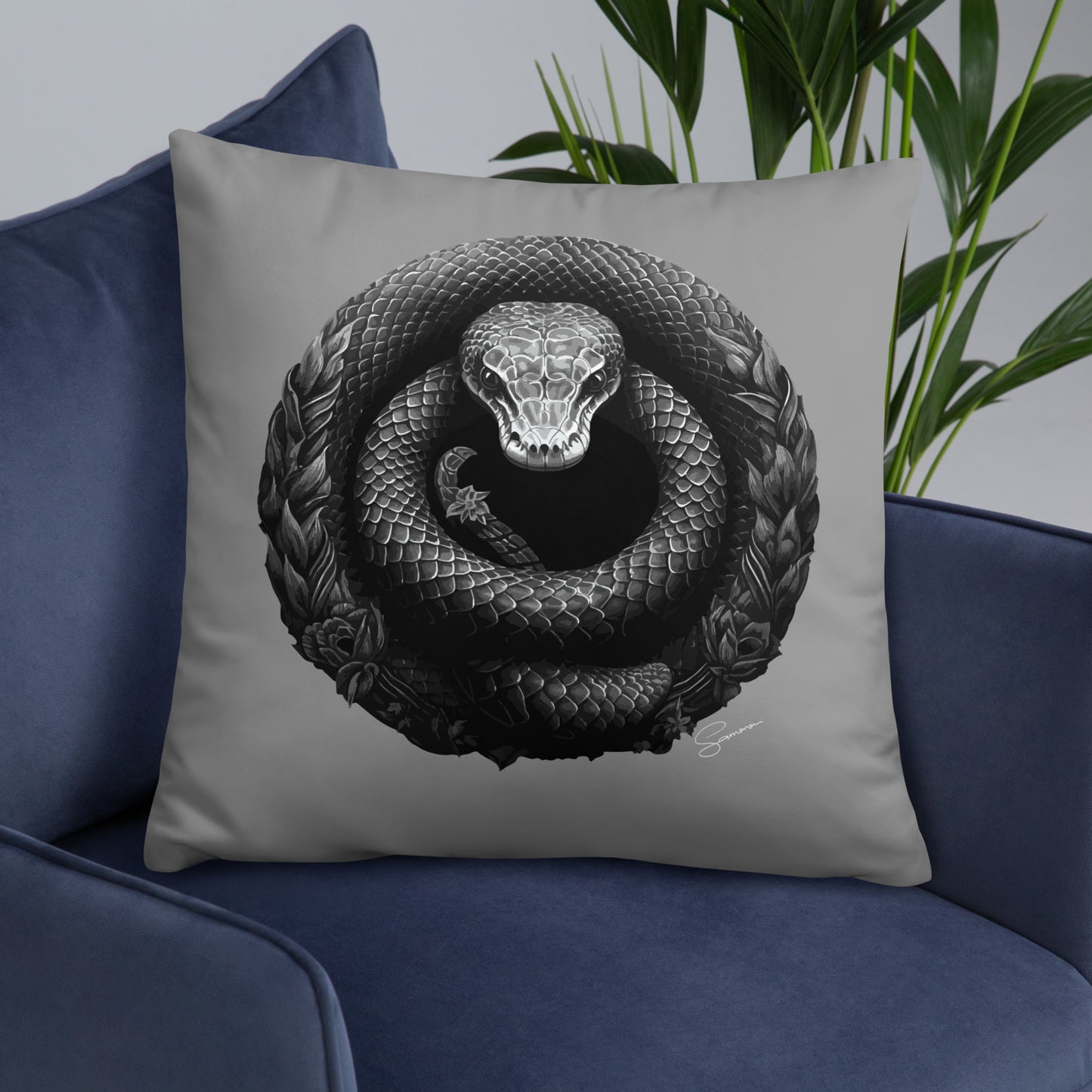 Animal Totem Decorative Pillow - Snake