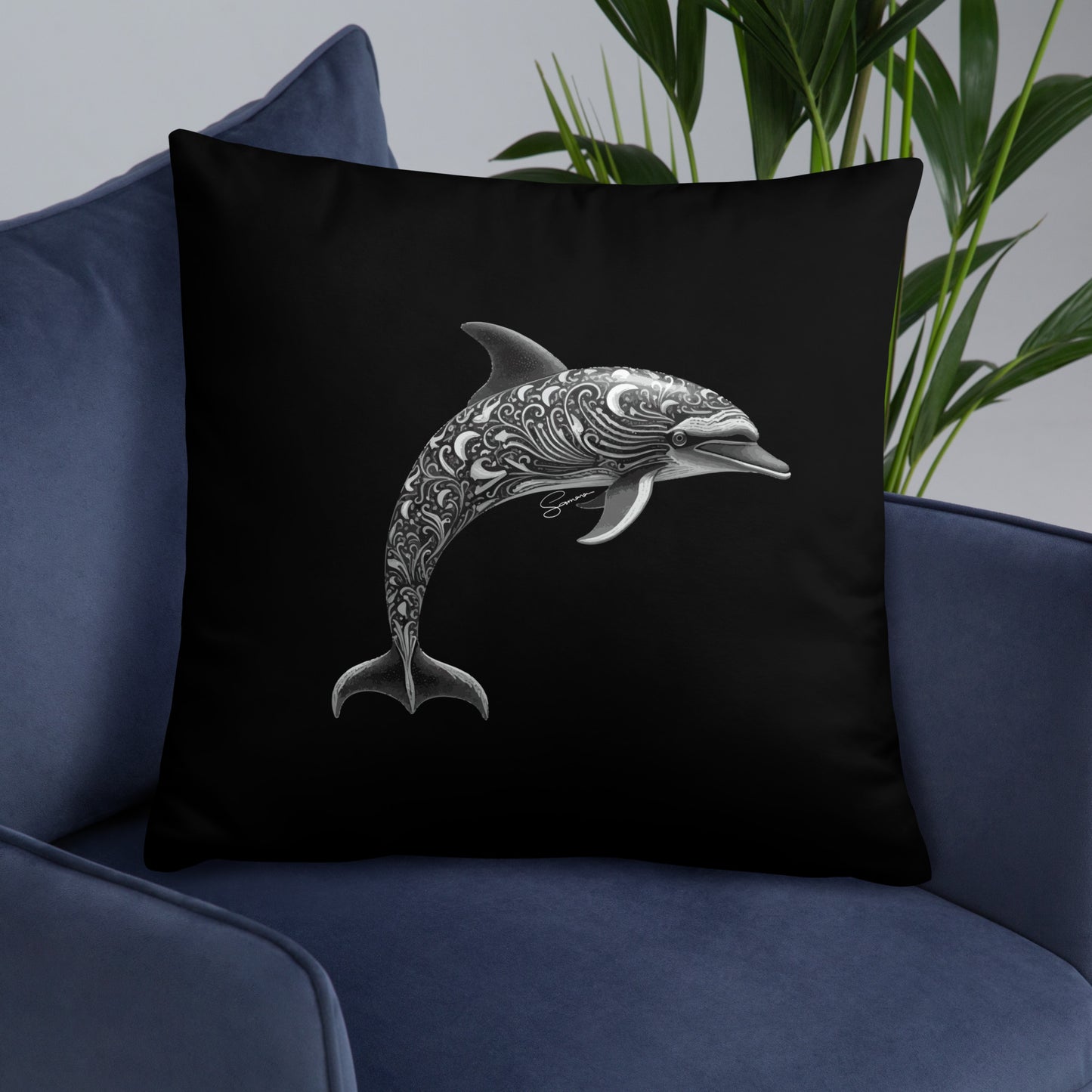 Animal Totem Decorative Pillow - Dolphin