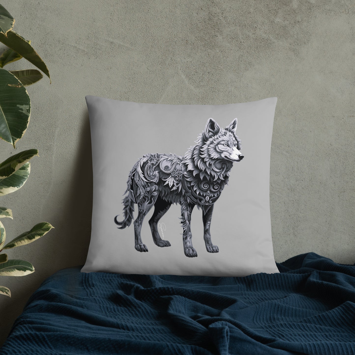 Animal Totem Decorative Pillow - Wolf