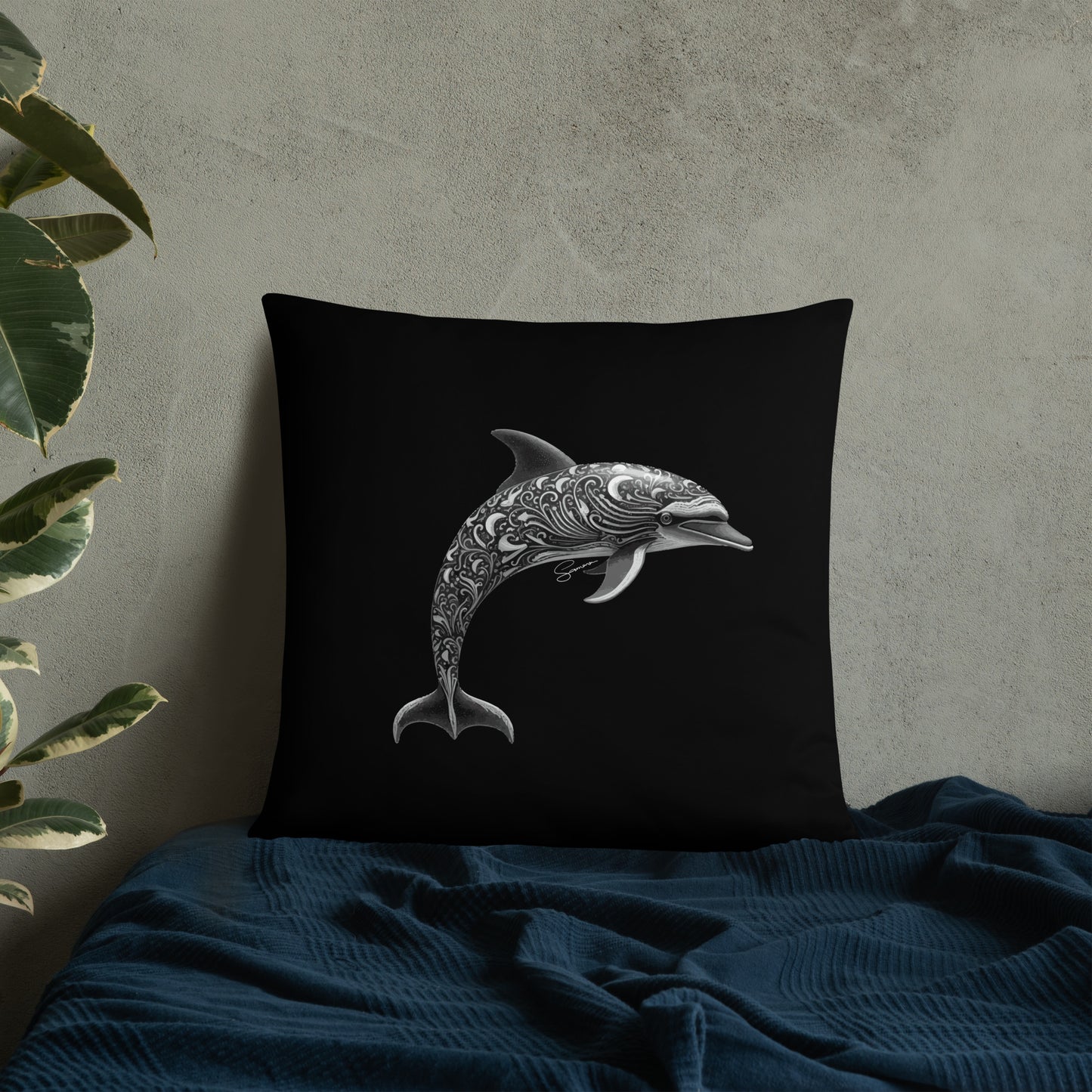 Animal Totem Decorative Pillow - Dolphin